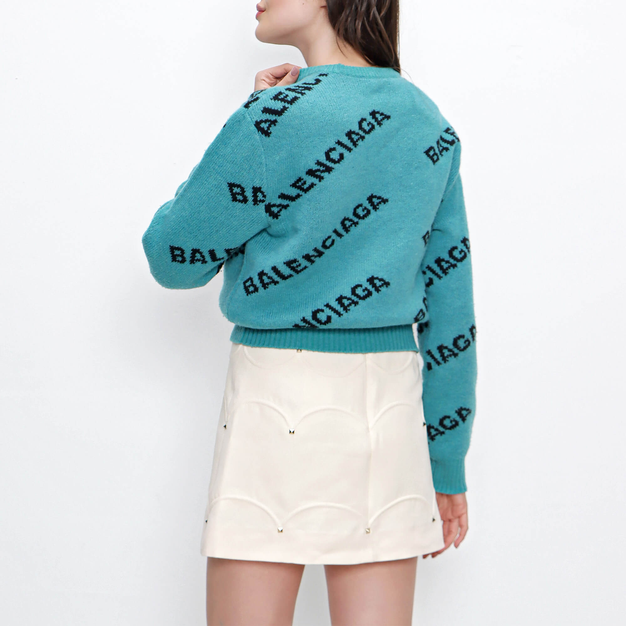 Balenciaga hot sale turquoise sweater